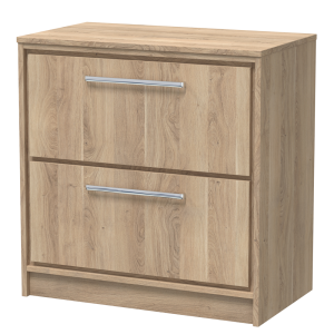 Arezzo Moda 800mm Rustic Oak Floor Standing 2 Drawer Countertop Vanity Unit with Chrome Handles