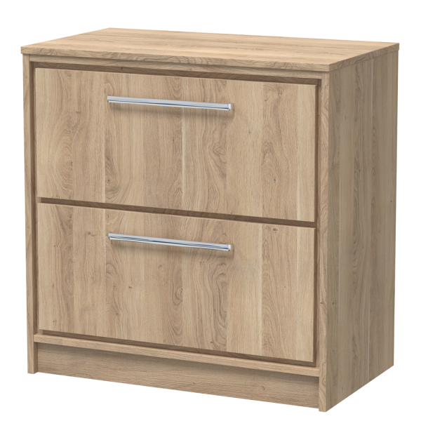 Arezzo Moda 800mm Rustic Oak Floor Standing 2 Drawer Countertop Vanity Unit with Chrome Handles