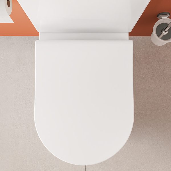 VitrA Evi Round Rimless Close Coupled Toilet   Open Back with Soft Close Seat - Image 16