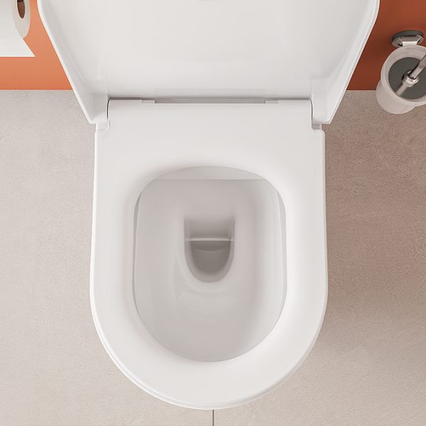 VitrA Evi Round Rimless Close Coupled Toilet   Open Back with Soft Close Seat - Image 15