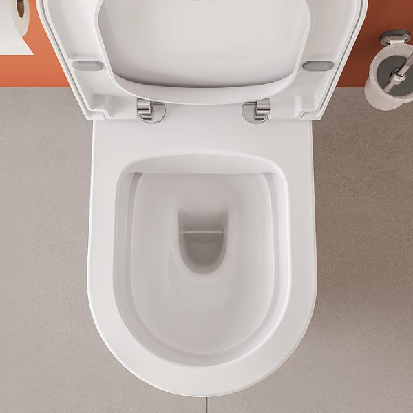 VitrA Evi Round Rimless Close Coupled Toilet   Open Back with Soft Close Seat - Image 17