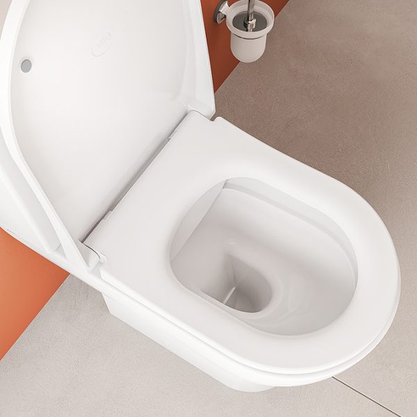 VitrA Evi Round Rimless Close Coupled Toilet   Open Back with Soft Close Seat - Image 18