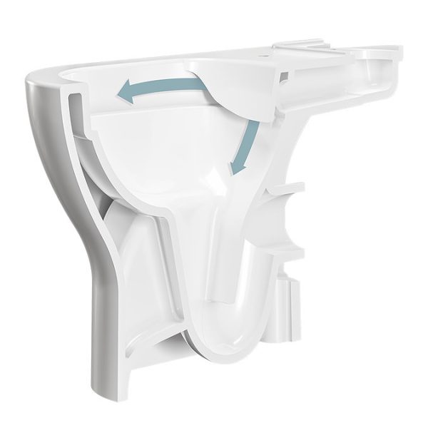 VitrA Evi Round Rimless Close Coupled Toilet   Open Back with Soft Close Seat - Image 4