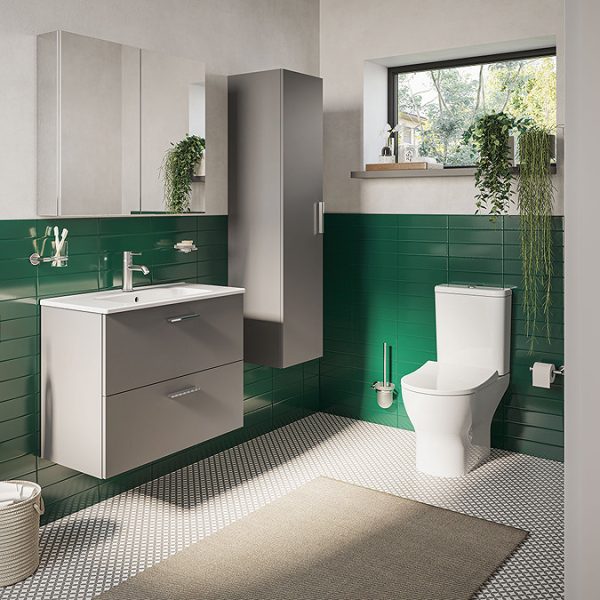 VitrA Evi Round Rimless Close Coupled Toilet   Open Back with Soft Close Seat - Image 5