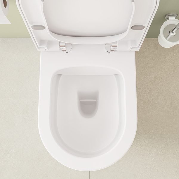 VitrA Evi Round Rimless Close Coupled Toilet   Back to Wall with Soft Close Seat - Image 15