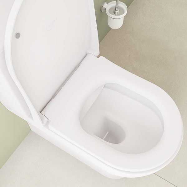 VitrA Evi Round Rimless Close Coupled Toilet   Back to Wall with Soft Close Seat - Image 16