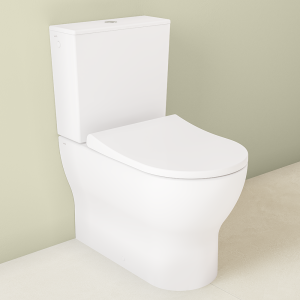 VitrA Evi Round Rimless Close Coupled Toilet   Back to Wall with Soft Close Seat