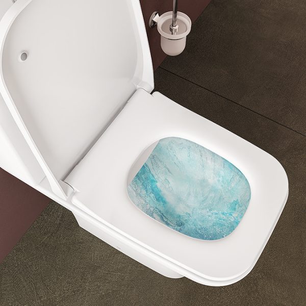 VitrA Evi Square Rimless Close Coupled Toilet   Open Back with Soft Close Seat - Image 16