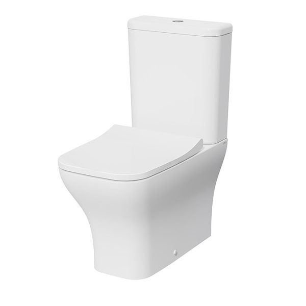 VitrA Evi Square Rimless Close Coupled Toilet   Back to Wall with Soft Close Seat - Image 3
