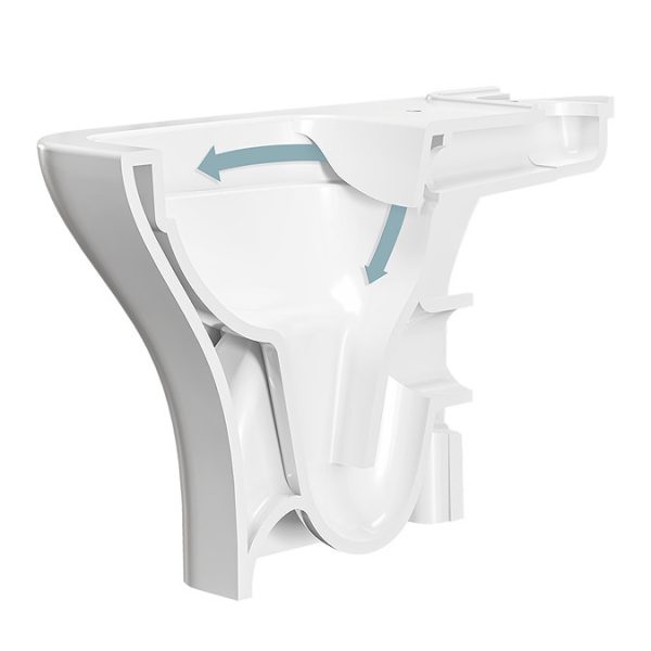 VitrA Evi Square Rimless Close Coupled Toilet   Open Back with Soft Close Seat - Image 3