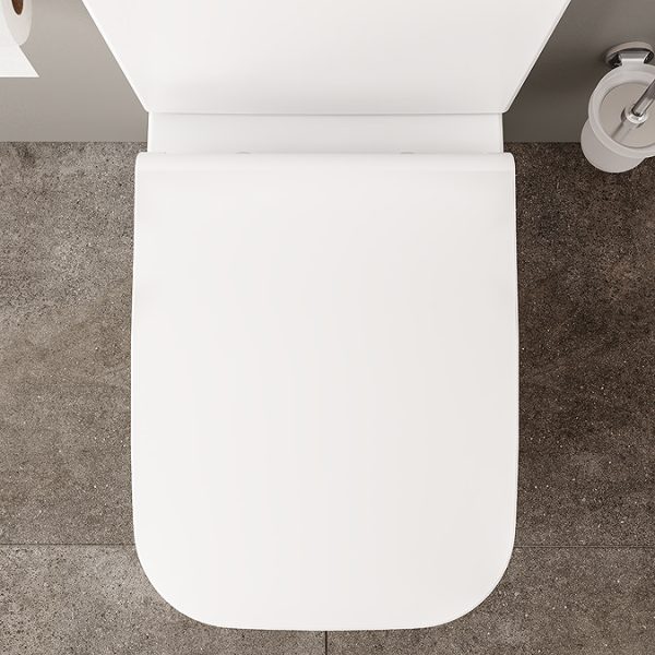 VitrA Evi Square Rimless Close Coupled Toilet   Back to Wall with Soft Close Seat - Image 13
