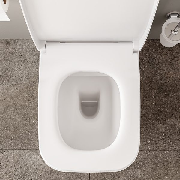 VitrA Evi Square Rimless Close Coupled Toilet   Back to Wall with Soft Close Seat - Image 14