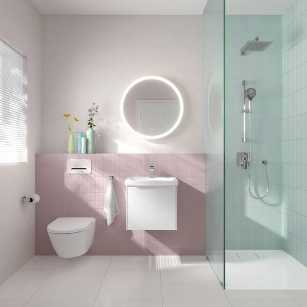 Villeroy and Boch Subway 3.0 White Matt 710mm Round LED Illuminated Mirror - Image 4