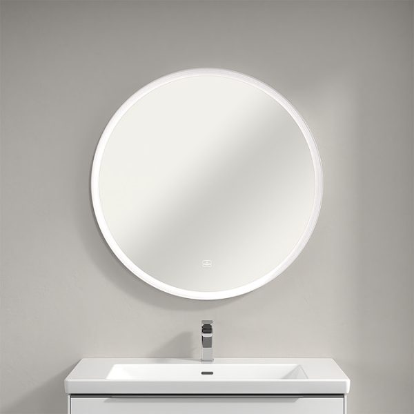 Villeroy and Boch Subway 3.0 White Matt 910mm Round LED Illuminated Mirror - Image 5