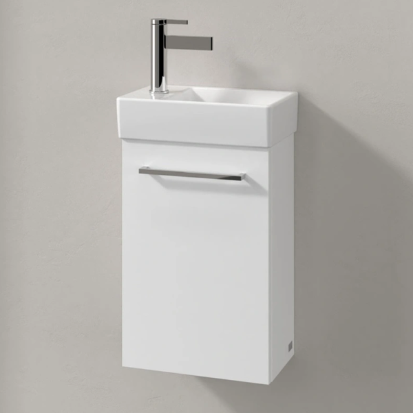 Villeroy and Boch Avento 360mm Wall Hung Vanity Unit & Basin   White with Chrome Handle