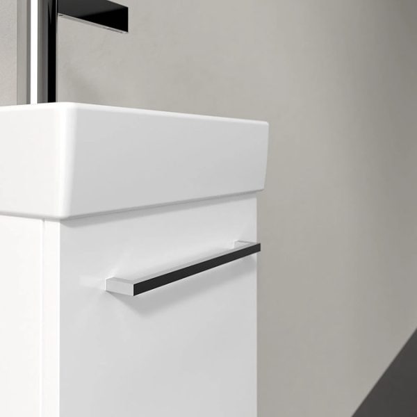 Villeroy and Boch Avento 360mm Wall Hung Vanity Unit & Basin   White with Chrome Handle - Image 4