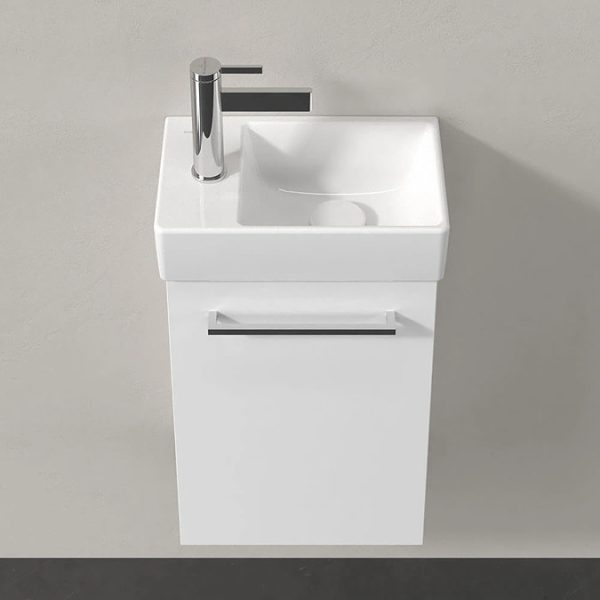 Villeroy and Boch Avento 360mm Wall Hung Vanity Unit & Basin   White with Chrome Handle - Image 5