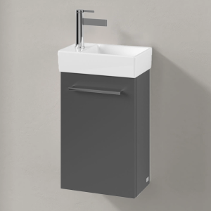 Villeroy and Boch Avento 360mm Wall Hung Vanity Unit & Basin   Graphite with Chrome Handle
