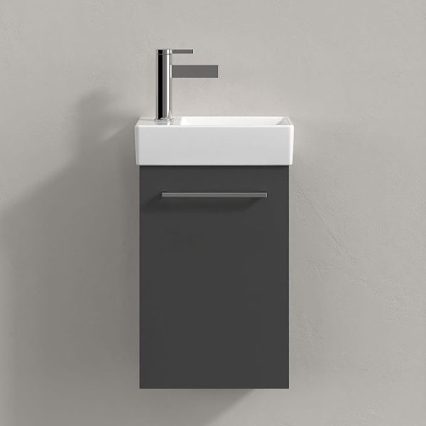 Villeroy and Boch Avento 360mm Wall Hung Vanity Unit & Basin   Graphite with Chrome Handle - Image 3