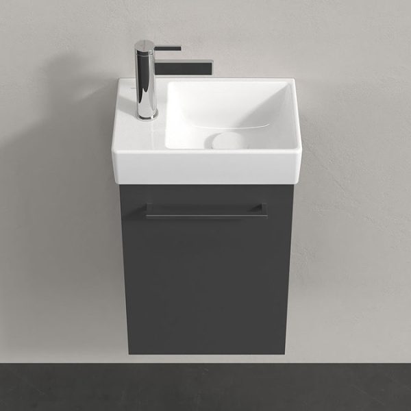 Villeroy and Boch Avento 360mm Wall Hung Vanity Unit & Basin   Graphite with Chrome Handle - Image 4