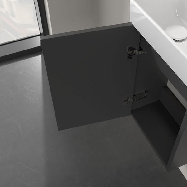Villeroy and Boch Avento 360mm Wall Hung Vanity Unit & Basin   Graphite with Chrome Handle - Image 2
