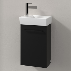 Villeroy and Boch Avento 360mm Wall Hung Vanity Unit & Basin   Volcano Black with Black Handle