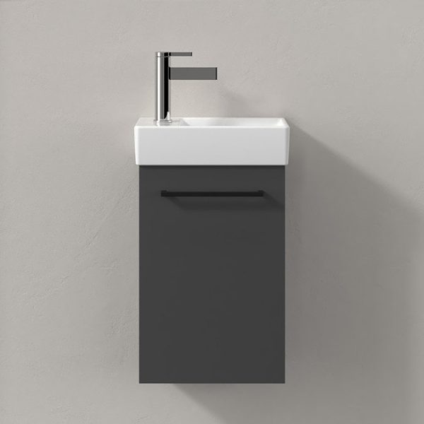 Villeroy and Boch Avento 360mm Wall Hung Vanity Unit & Basin   Graphite with Black Handle - Image 3