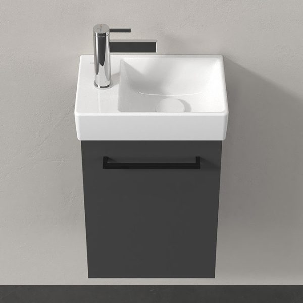 Villeroy and Boch Avento 360mm Wall Hung Vanity Unit & Basin   Graphite with Black Handle - Image 4