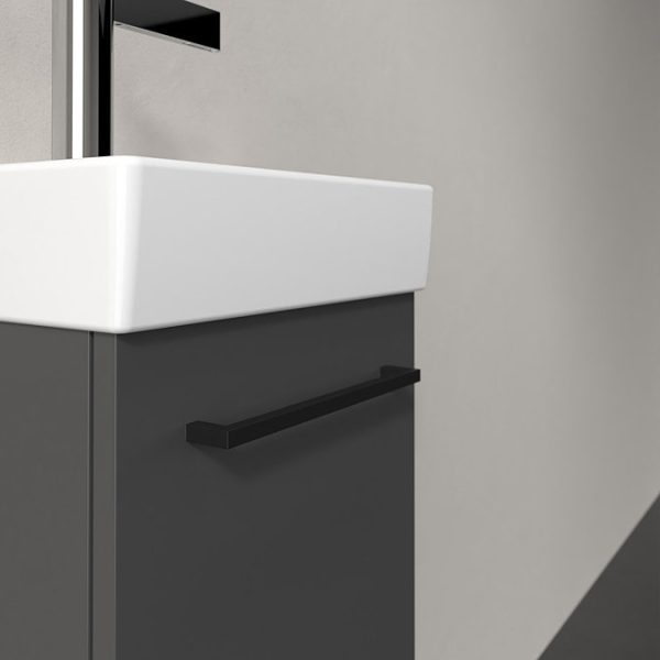 Villeroy and Boch Avento 360mm Wall Hung Vanity Unit & Basin   Graphite with Black Handle - Image 2