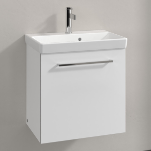 Villeroy and Boch Avento 550mm Wall Hung Vanity Unit & Basin   White with Chrome Handle