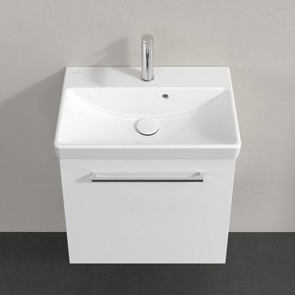 Villeroy and Boch Avento 550mm Wall Hung Vanity Unit & Basin   White with Chrome Handle - Image 4