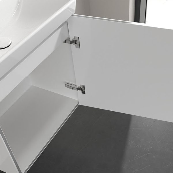 Villeroy and Boch Avento 550mm Wall Hung Vanity Unit & Basin   White with Chrome Handle - Image 5