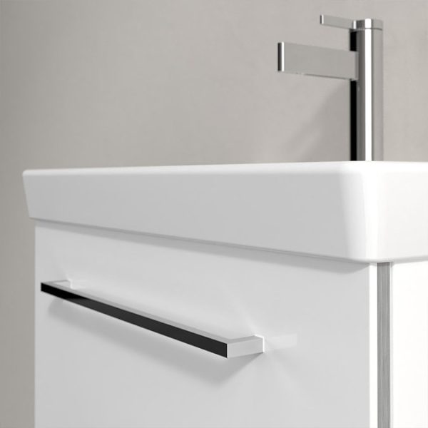 Villeroy and Boch Avento 550mm Wall Hung Vanity Unit & Basin   White with Chrome Handle - Image 2