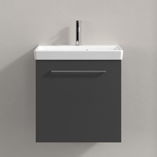 Villeroy and Boch Avento 550mm Wall Hung Vanity Unit & Basin   Graphite with Chrome Handle - Image 3