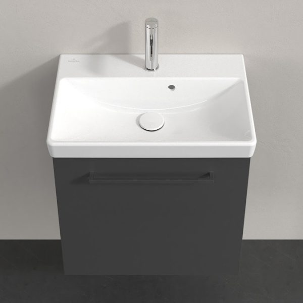 Villeroy and Boch Avento 550mm Wall Hung Vanity Unit & Basin   Graphite with Chrome Handle - Image 4