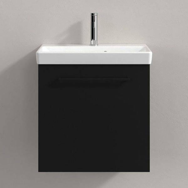 Villeroy and Boch Avento 550mm Wall Hung Vanity Unit & Basin   Volcano Black with Black Handle - Image 3
