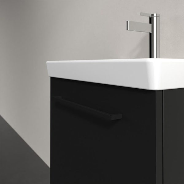Villeroy and Boch Avento 550mm Wall Hung Vanity Unit & Basin   Volcano Black with Black Handle - Image 2