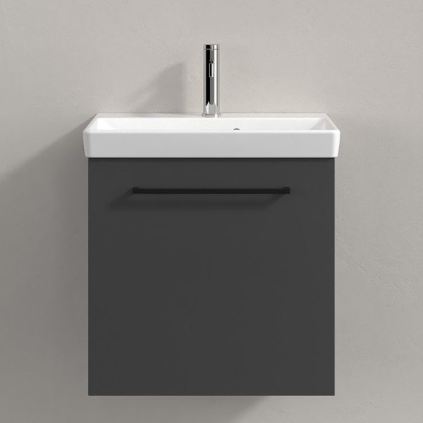 Villeroy and Boch Avento 550mm Wall Hung Vanity Unit & Basin   Graphite with Black Handle - Image 3
