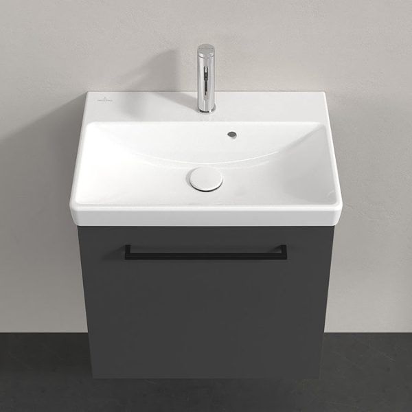 Villeroy and Boch Avento 550mm Wall Hung Vanity Unit & Basin   Graphite with Black Handle - Image 4