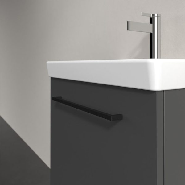 Villeroy and Boch Avento 550mm Wall Hung Vanity Unit & Basin   Graphite with Black Handle - Image 2