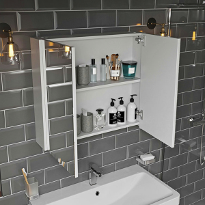 Mode Adler 600 x 665mm White Mirror Cabinet