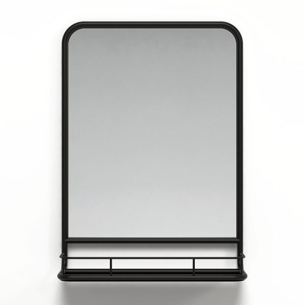 Alchemy 450 x 630mm Framed Mirror with Shelf   Matt Black - Image 3