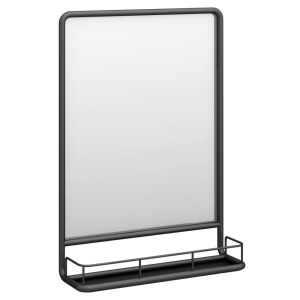 Alchemy 450 x 630mm Framed Mirror with Shelf   Matt Black