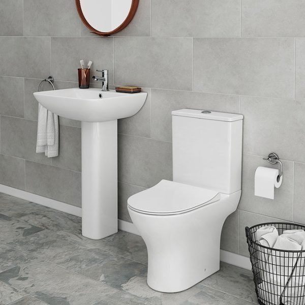 Alps Modern Rimless Short Projection Toilet + Soft Closing Seat - Image 4