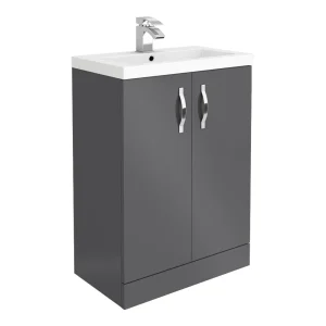 Apollo2 605mm Gloss Grey Floor Standing Vanity Unit