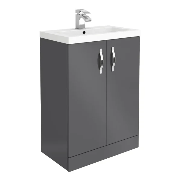 Apollo2 605mm Gloss Grey Floor Standing Vanity Unit