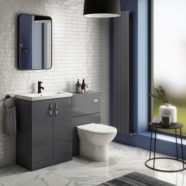 Apollo2 605mm Gloss Grey Floor Standing Vanity Unit - Image 5