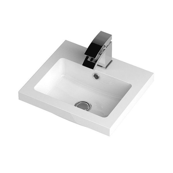 Apollo2 405mm Gloss Grey Wall Hung Vanity Unit w. Matt Black Handle - Image 3