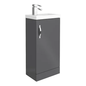 Apollo2 405mm Gloss Grey Compact Floor Standing Vanity Unit