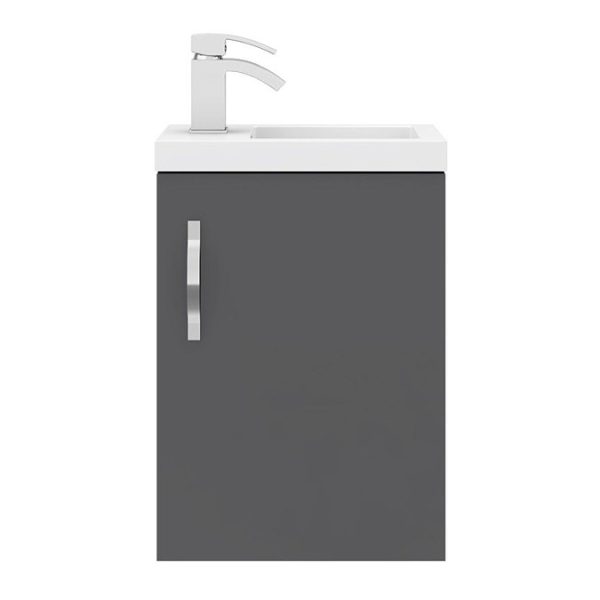 Apollo2 405mm Gloss Grey Compact Wall Hung Vanity Unit - Image 6